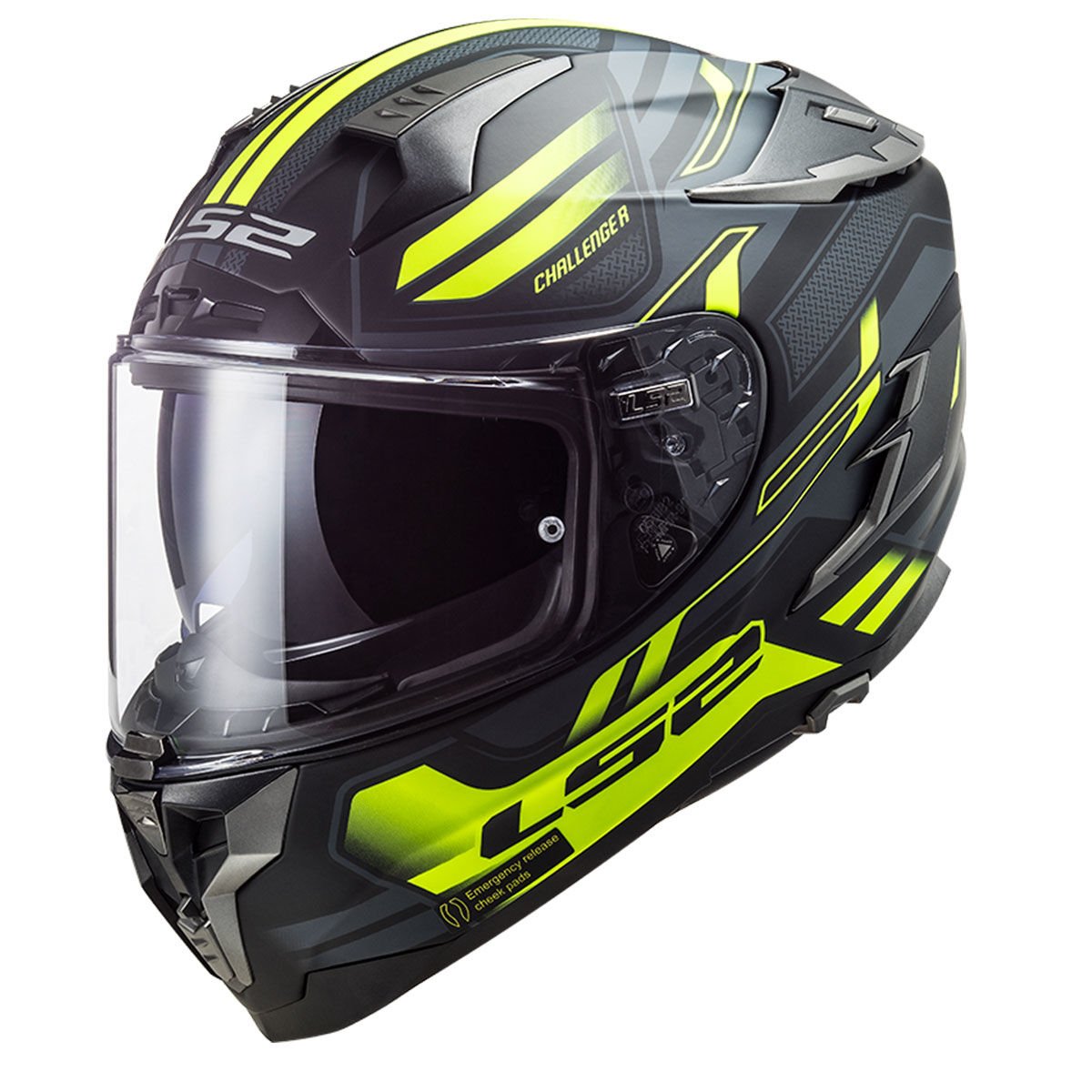 LS2 CHALLENGER SPIN MAT SİYAH-KOBALT KASK