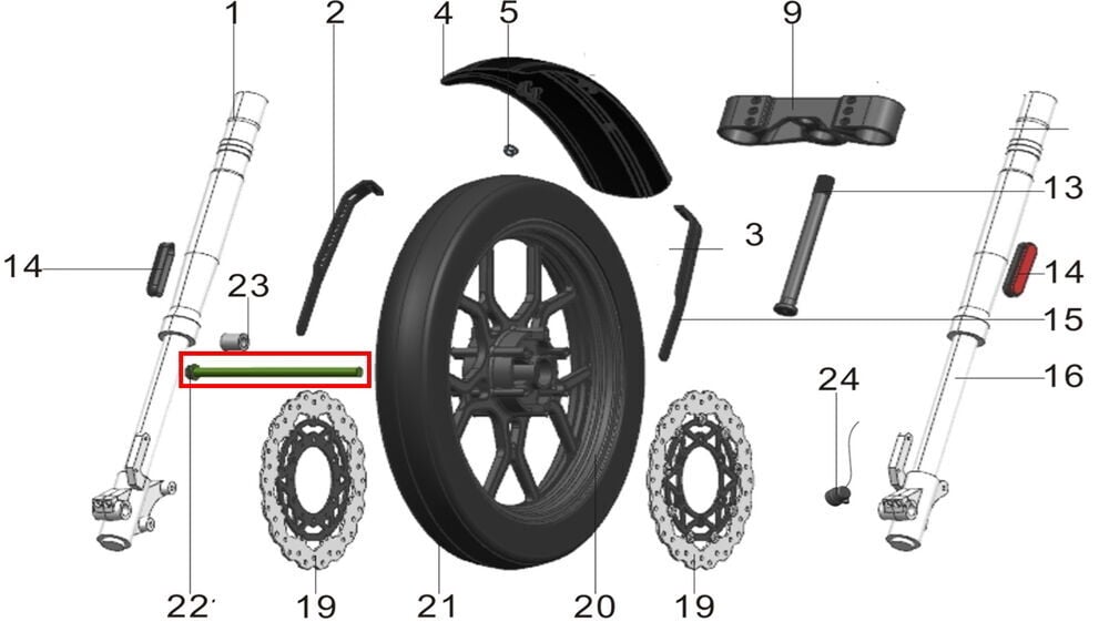 Pılder 125 Ön Teker Mili