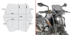 GIVI A7708 KTM DUKE 790 (18-20) - 890 DUKE R (21-23) RÜZGAR SİPERLİK