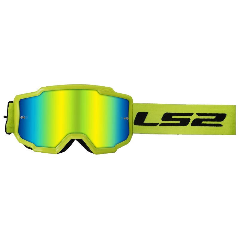 LS2 CHARGER GOGGLES MOTOKROS GÖZLÜK (IRIDIUM CAMLI) NEON SARI