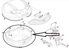 GIVI Z350FNM ÇANTA ALT KABUK KOMPLE E340-E350-E370
