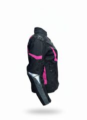 Pembe 3 Katmanlı 4 Mevsim Kadın Motosiklet Montu