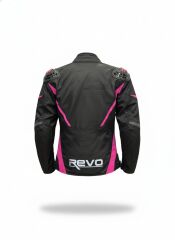 REVO SPARROW Pembe 3 Katmanlı 4 Mevsim Kadın Motosiklet Montu