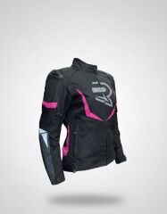 Pembe 3 Katmanlı 4 Mevsim Kadın Motosiklet Montu