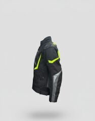 Neon Sarı 3 Katmanlı 4 Mevsim Unisex Motosiklet Montu