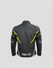 REVO HAWK Neon Sarı 3 Katmanlı 4 Mevsim Unisex Motosiklet Montu