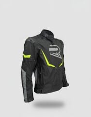REVO HAWK Neon Sarı 3 Katmanlı 4 Mevsim Unisex Motosiklet Montu