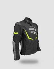 Neon Sarı 3 Katmanlı 4 Mevsim Unisex Motosiklet Montu