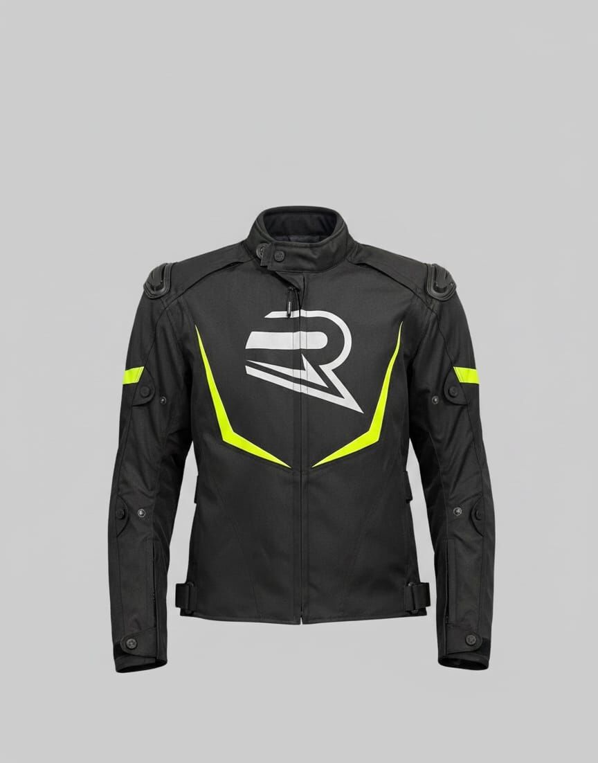 Neon Sarı 3 Katmanlı 4 Mevsim Unisex Motosiklet Montu