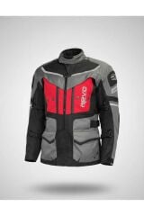Kırmızı 4 Mevsim Unisex Motosiklet Montu Korumalı Reflektörlü S