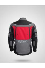 Kırmızı 4 Mevsim Unisex Motosiklet Montu Korumalı Reflektörlü S