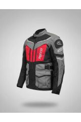 Kırmızı 4 Mevsim Unisex Motosiklet Montu Korumalı Reflektörlü S