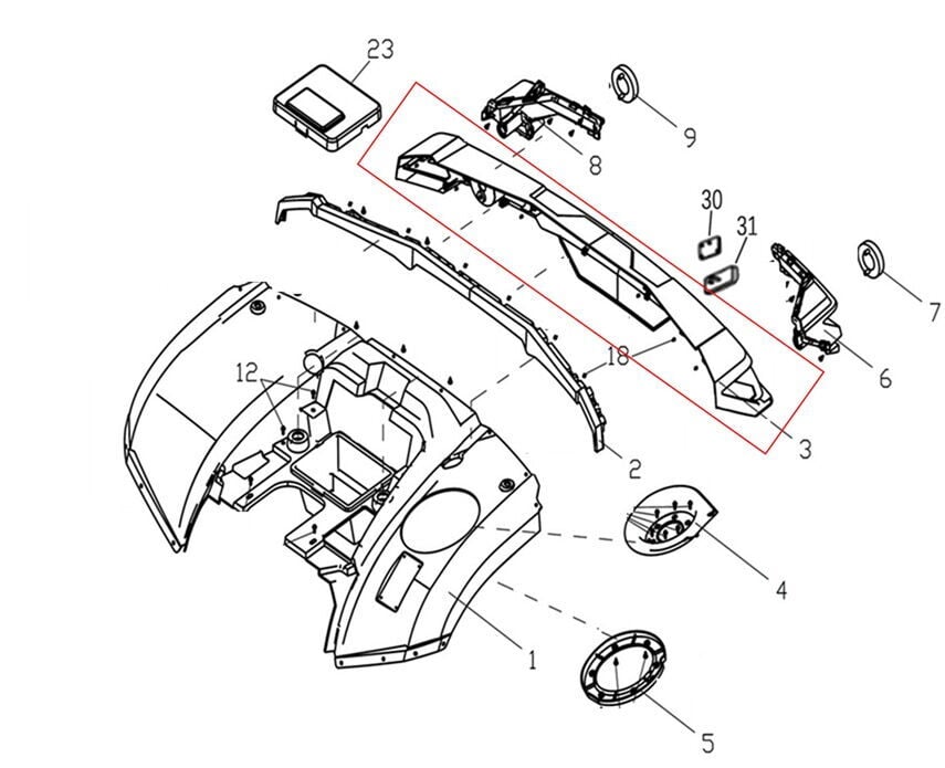 Promax 650L Arka Stop Dış Çerçeve Grenajı