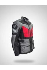 Kırmızı 4 Mevsim Unisex Motosiklet Montu Korumalı Reflektörlü XL