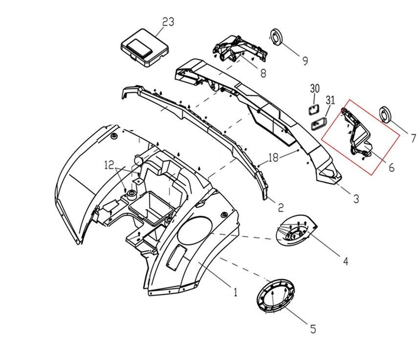Promax 650L Arka Stop Üst Dekor Sol