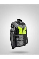 Neon Sarı 4 Mevsim Unisex Motosiklet Montu Korumalı Reflektörlü S