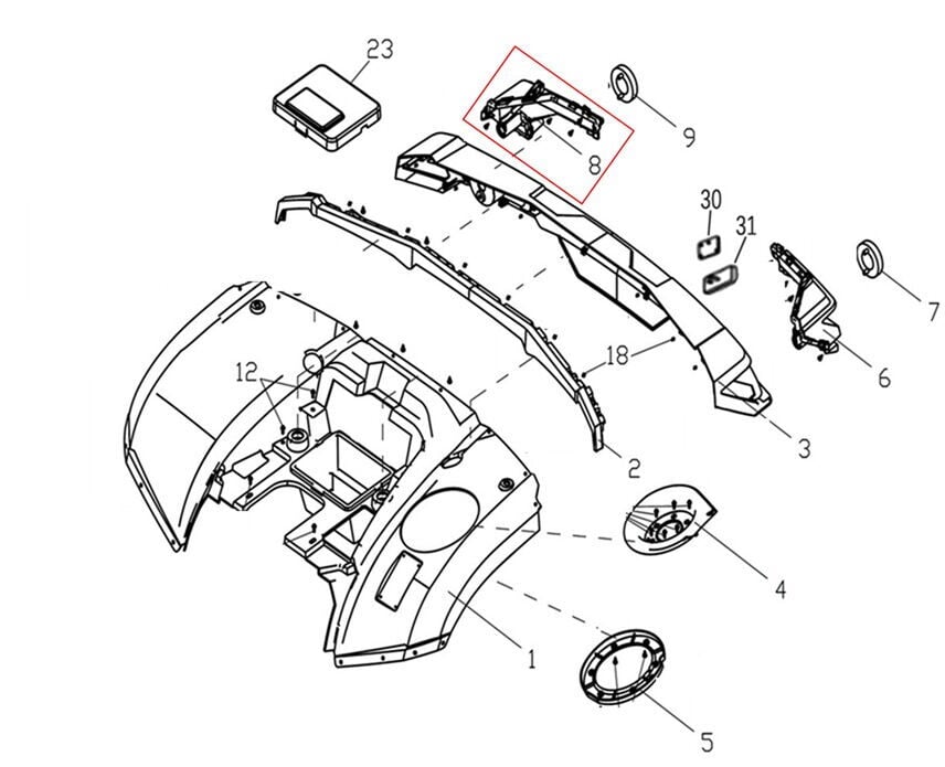 Promax 650L Arka Stop Üst Dekor Sağ