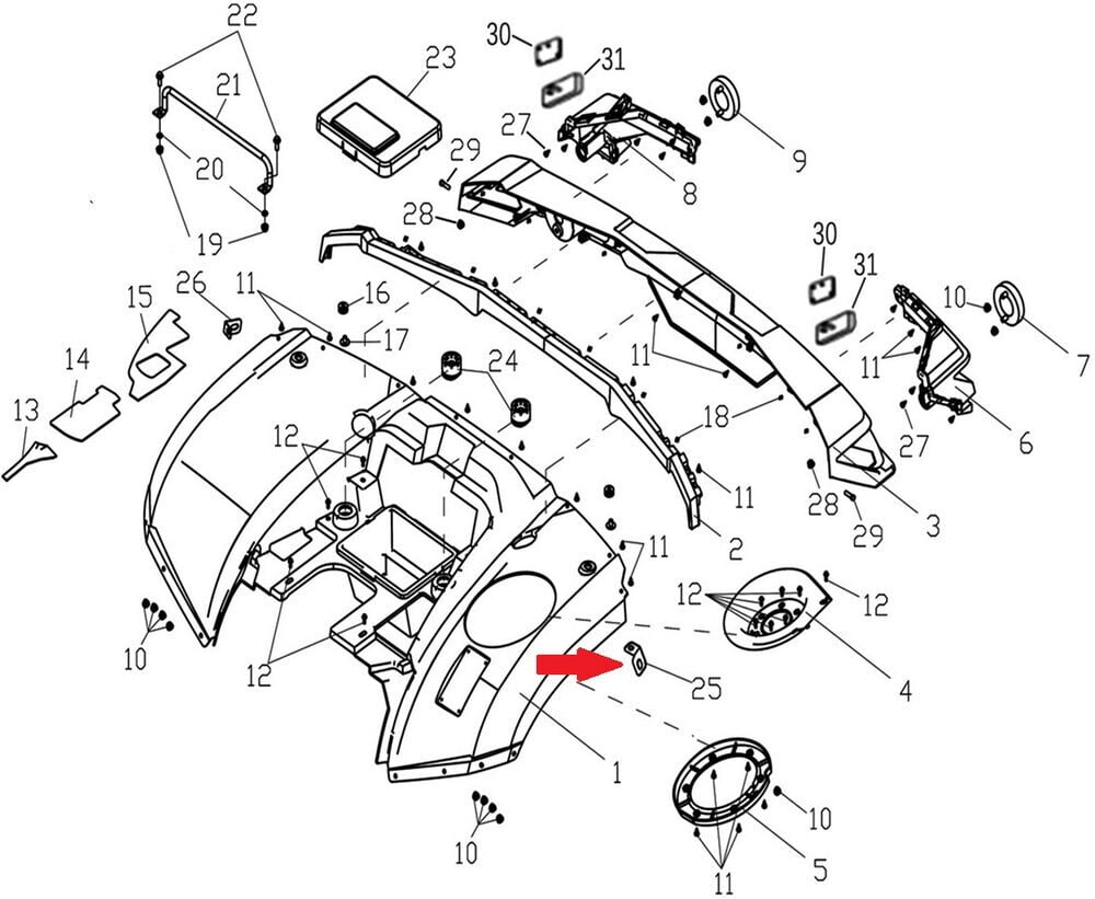 Promax 650L Arka Stop Baglantı Demiri Sol