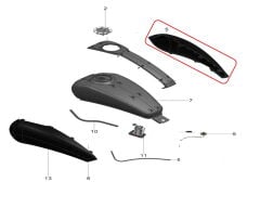 Pılder 125 Benzin Depo Granaj Kırmızı Sağ