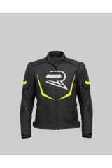 Neon Sarı Unisex Motosiklet Montu 3 Katmanlı 4 Mevsim Korumalı Reflektörlü L