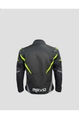Neon Sarı Unisex Motosiklet Montu 3 Katmanlı 4 Mevsim Korumalı Reflektörlü 2XL