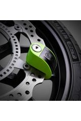 ZT6 | Yeşil 120 dB Alarmlı Motosiklet Disk Kilidi – IP67, Su Geçirmez, Çelik Güvenlik Kilidi