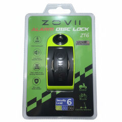 ZT6 | Yeşil 120 dB Alarmlı Motosiklet Disk Kilidi – IP67, Su Geçirmez, Çelik Güvenlik Kilidi