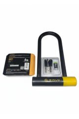ZOVII ZNU14-230| Sarı 120 dB Alarmlı Motosiklet U Kilidi - 14 mm Çelik, Korozyon Dirençli, IP67