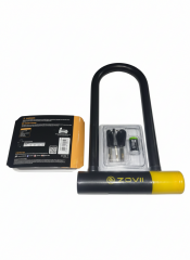 ZOVII ZNU14-230| Sarı 120 dB Alarmlı Motosiklet U Kilidi - 14 mm Çelik, Korozyon Dirençli, IP67