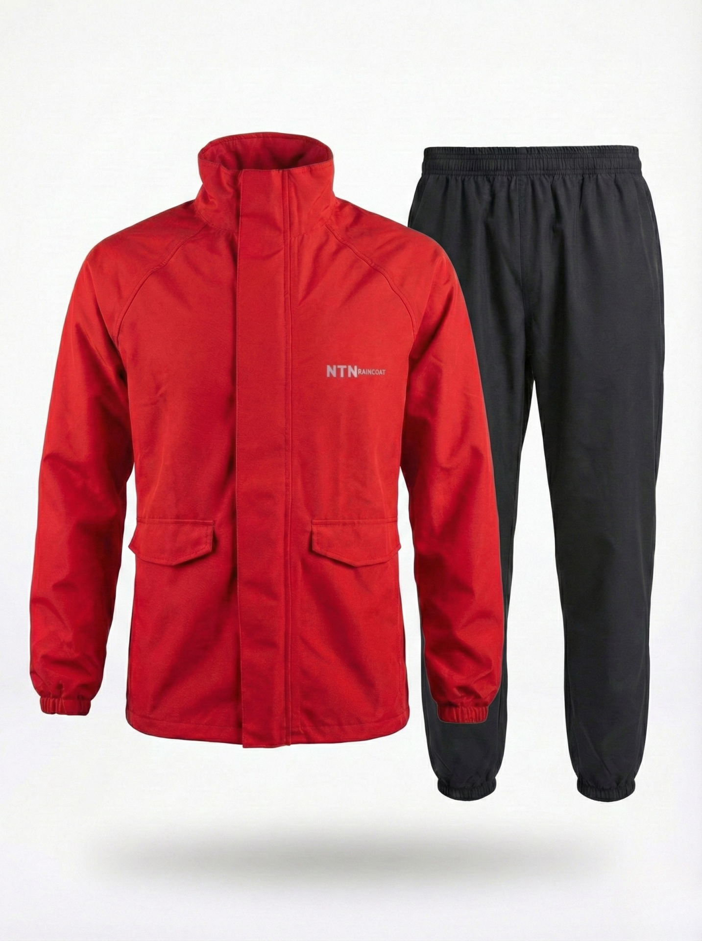 Kırmızı Suya Dayanıklı Alt Üst Motosiklet Yağmurluk Seti – Taşıma Kılıflı, Oxford Kumaş Membranlı