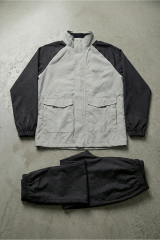 Beyaz-Siyah Suya Dayanıklı Alt Üst Motosiklet Yağmurluk Seti–Taşıma Kılıflı, Oxford Kumaş Membranlı