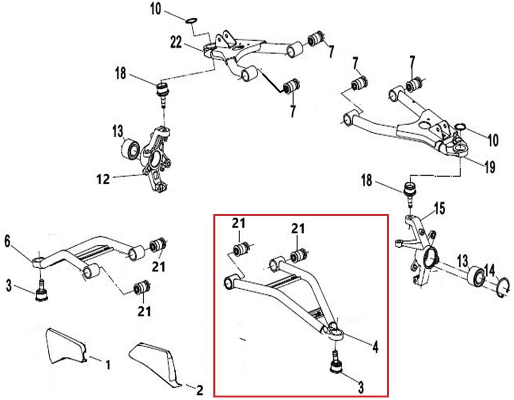 Promax 650L Ön Alt Salıncak Sağ Komple Rot Baş İle Verilmektedir !