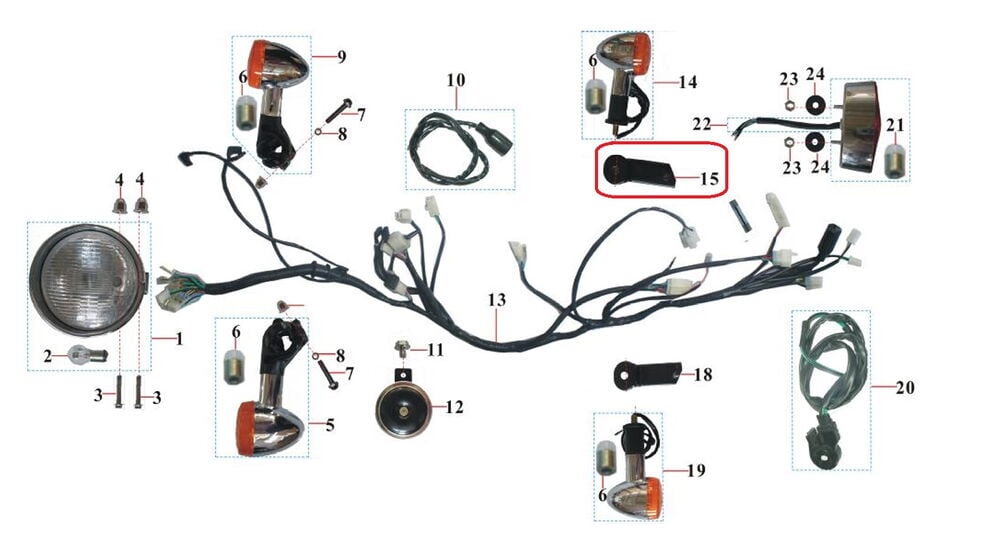 DD-250E-9 Arka Sinyal Braketi Sağ