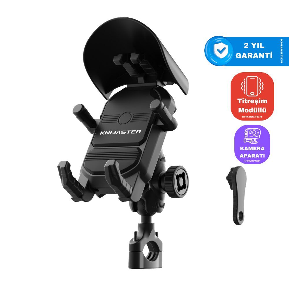 KNMASTER TT830 Titreşim Önleyicili Motosiklet Telefon Tutucu (Kamera Bağlantılı)