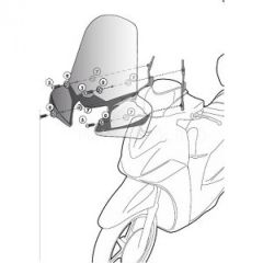 GIVI A5608A PIAGGIO VESPA PRIMAVERA-SPRINT 50-125-150 (14-23) RÜZGAR SİPERLİK BAĞLANTISI