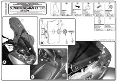 GIVI D267KIT SUZUKI BURGMAN 125-200 ABS (14-23) RÜZGAR SİPERLİK BAĞLANTI