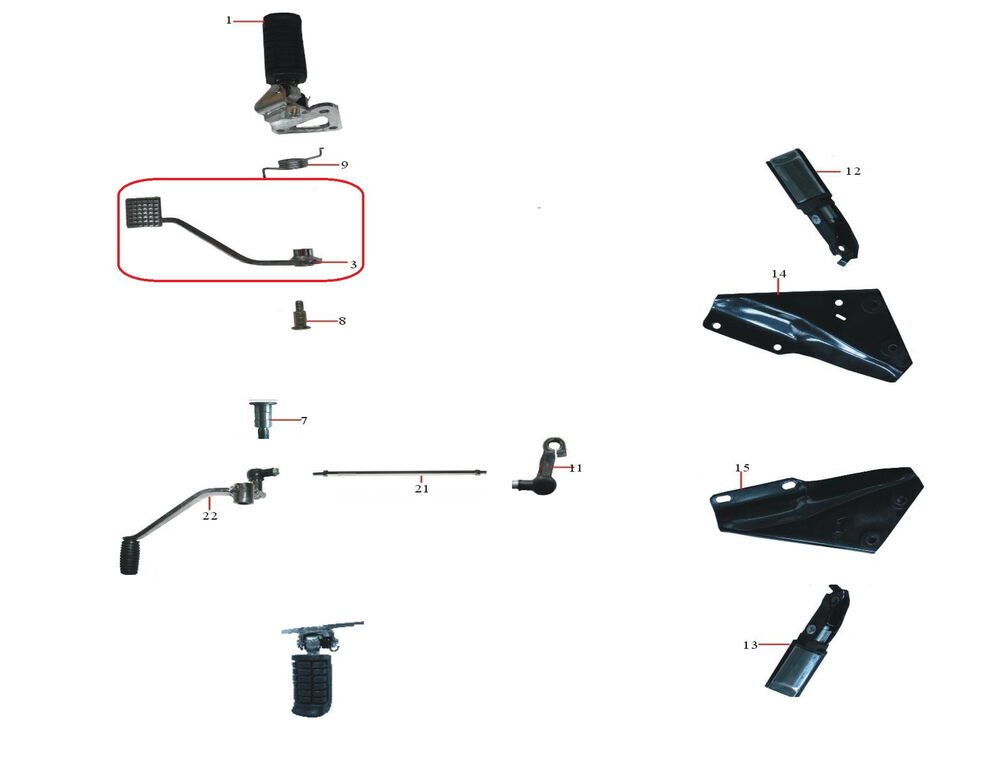 DD-250E-9 Arka Fren Pedalı