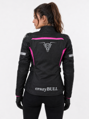 CrazyBull Carmen Pembe Kadın 4 Mevsim 3 Katmanlı Korumalı Reflektörlü Motosiklet Montu