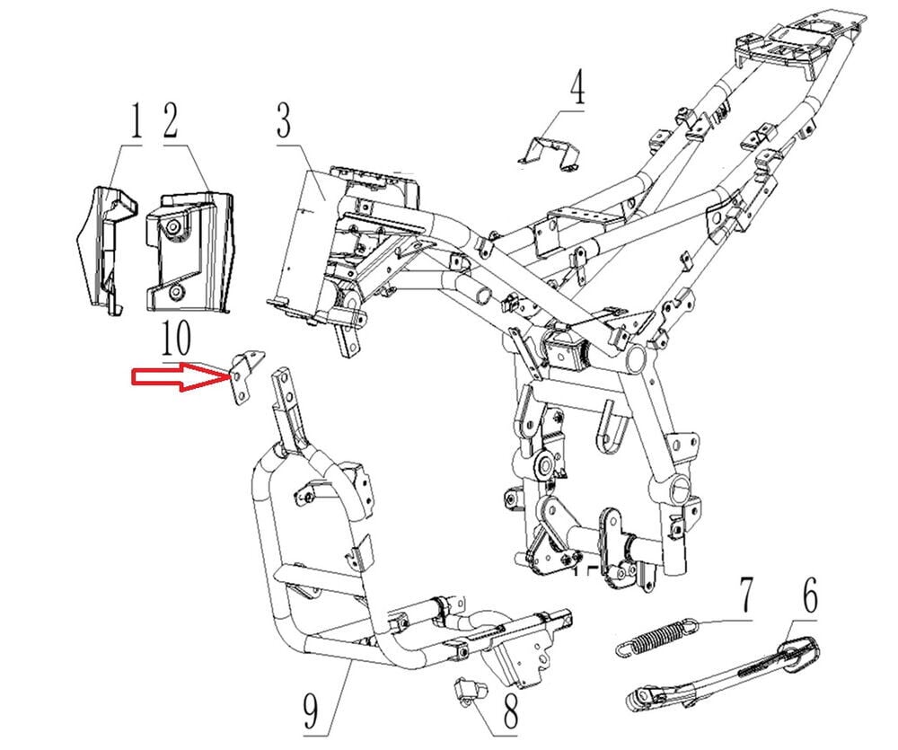 SPN 125 Şase Ön Alt Demir Üst Baglantı Braketi