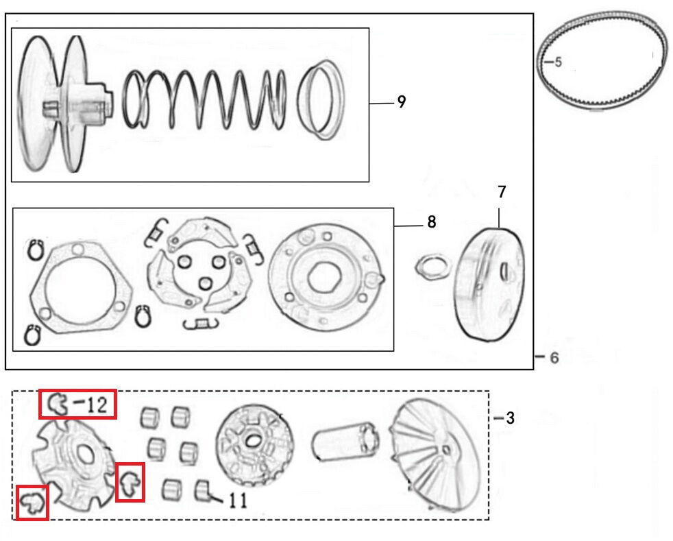M210 Ön Varyatör Kızak Kaydı