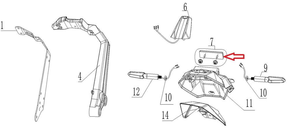 SPN 125 Arka Reflektör