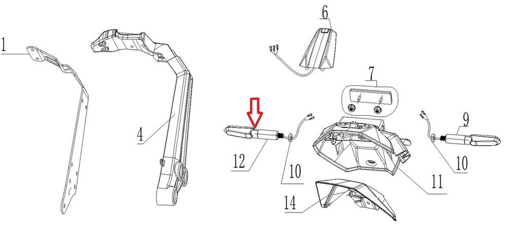 SPN 125 Arka Sinyal Sol