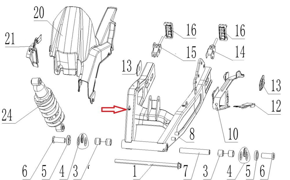 SPN 125 Arka Salıncak Mafsal