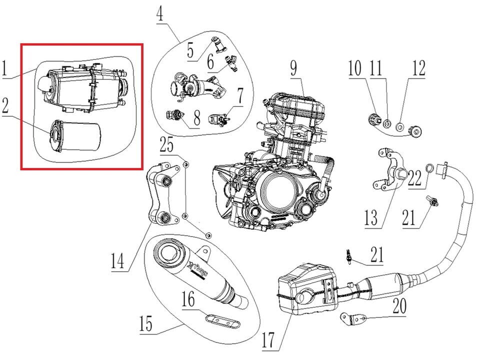 SPN 125 Hava Filtre Odası Komple