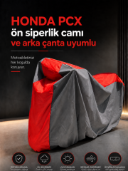 HONDA PCX Ön Siperlik Camı ve Arka Çanta Uyumlu Lüx Premium Suya ve Güneş Işınlarına Karşı Dayanıklı Motosiklet Brandası