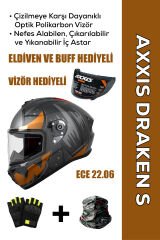 Draken S Pumpkin B4 / Fosfor Turuncu Full Face Motosiklet Kaskı - İntercom Uyumlu, DOT VE ECE 22.06