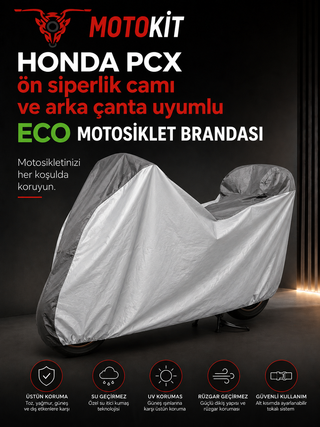 HONDA PCX Modelleriyle Uyumlu ECO Motosiklet Brandası