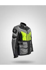 Neon Sarı 4 Mevsim Unisex Motosiklet Montu Korumalı Reflektörlü