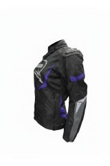 SPARROW Mor Kadın Motosiklet Montu 3 Katmanlı 4 Mevsim CE Korumalı Reflektörlü