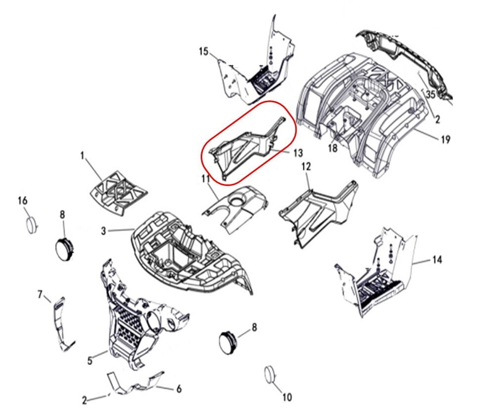 M210 Ayak İç Grenaj Sol Siyah